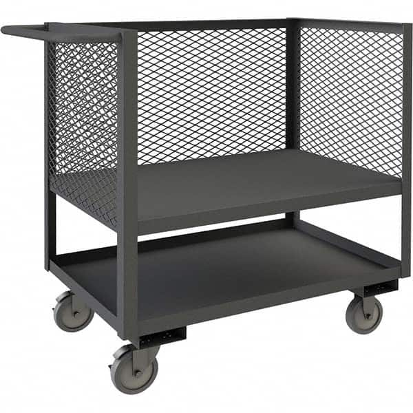 Durham - 1,200 Lb Capacity 2-Shelf 3-Sided Mesh Truck - USA Tool & Supply