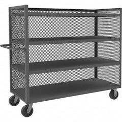 Durham - 3,000 Lb Capacity 4-Shelf 3-Sided Mesh Truck - USA Tool & Supply