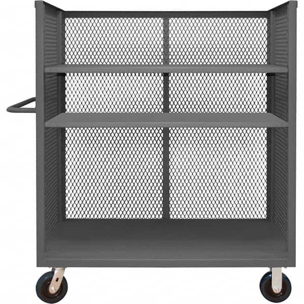 Durham - 3,600 Lb Capacity 3-Shelf 3-Sided Mesh Truck - USA Tool & Supply