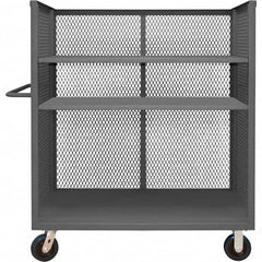 Durham - 3,600 Lb Capacity 3-Shelf 3-Sided Mesh Truck - USA Tool & Supply