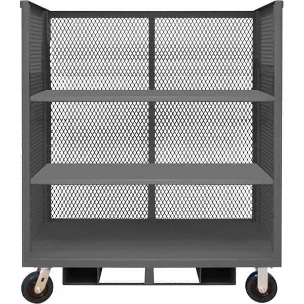 Durham - 3,600 Lb Capacity 3-Shelf 3-Sided Mesh Truck - USA Tool & Supply
