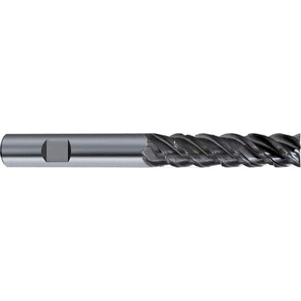 Guhring - 12mm, 4 Flute, Single End, Solid Carbide, Corner Chamfer End Mill - 100mm OAL, 48° Helix, Right Hand Flute, 46mm LOC, Right Hand Cut - USA Tool & Supply