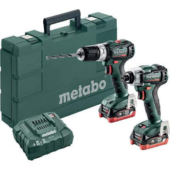 Metabo - Cordless Tool Combination Kits Voltage: 12 Tools: 1/4" Hex Compact Brushless Impact Driver; Compact Brushless Hammer Drill/Driver - USA Tool & Supply