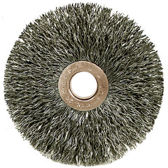 ‎1-1/2″ Small Diameter Crimped Wire Wheel, .005″ Stainless Steel Fill, 3/8″ Arbor Hole - USA Tool & Supply