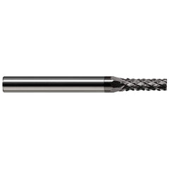 Harvey Tool - 1/8" Diam, 3/8" LOC, 1/8" Shank Diam, 8-Flute Burr-End Diamond-Pattern Router Bit