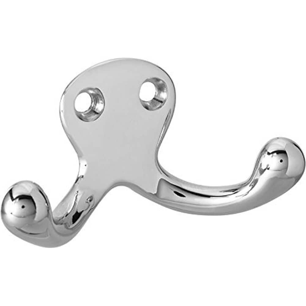 Rockwood - Coat & Hat Hooks; Type: Double Coat and Hat Hook ; Projection: 1-1/8 (Inch); Finish/Coating: Satin Chrome - Exact Industrial Supply