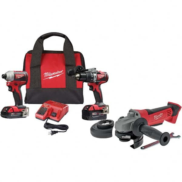 Milwaukee Tool - 18 Volt Cordless Tool Combination Kit - USA Tool & Supply