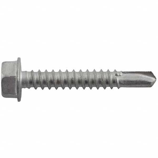 DeWALT Anchors & Fasteners - 1/4, Hex Washer Head, Hex Drive, 3" Length Under Head, #3 Point, Self Drilling Screw - USA Tool & Supply