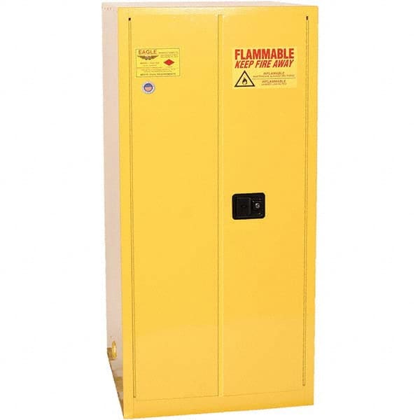 Eagle - Safety Cabinets Hazardous Chemical Type: Flammable and Combustible Liquids Color: Yellow - USA Tool & Supply