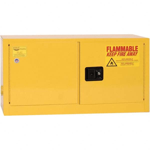 Eagle - Safety Cabinets Hazardous Chemical Type: Flammable and Combustible Liquids Color: Yellow - USA Tool & Supply