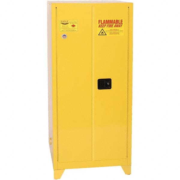 Eagle - Safety Cabinets Hazardous Chemical Type: Flammable and Combustible Liquids Color: Yellow - USA Tool & Supply