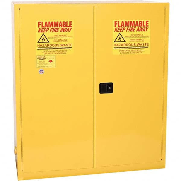 Eagle - Safety Cabinets Hazardous Chemical Type: Corrosive Chemicals Color: Yellow - USA Tool & Supply