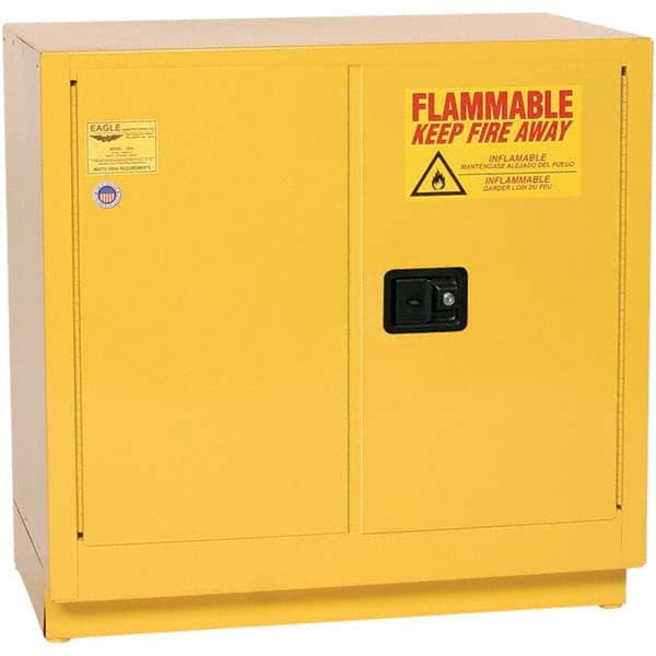 Eagle - Safety Cabinets Hazardous Chemical Type: Flammable and Combustible Liquids Color: Yellow - USA Tool & Supply