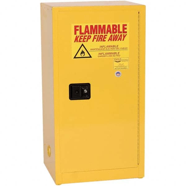 Eagle - Safety Cabinets Hazardous Chemical Type: Flammable and Combustible Liquids Color: Yellow - USA Tool & Supply