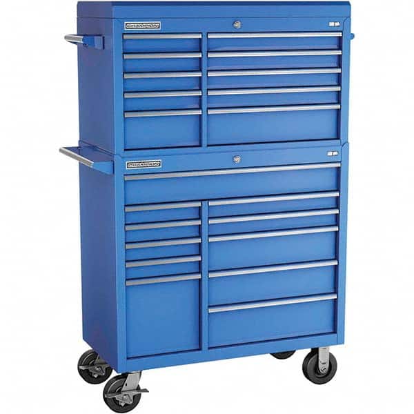 Champion Tool Storage - Tool Storage Combos & Systems Type: Top Chest/Roller Cabinet Combo with Maintenance Cart Drawers Range: 16 Drawers or More - USA Tool & Supply