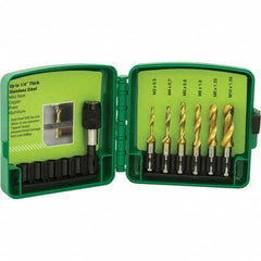 Greenlee - Combination Drill & Tap Sets Minimum Thread Size (mm): M3.5x0.60 Minimum Thread Size (Inch): #6-32 - USA Tool & Supply