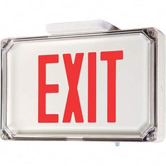 Hubbell Lighting - Illuminated Exit Signs Number of Faces: 1 Letter Color: Red - USA Tool & Supply