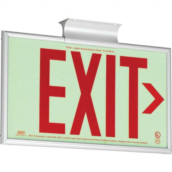 Hubbell Lighting - Illuminated Exit Signs Number of Faces: 1 Letter Color: Red - USA Tool & Supply