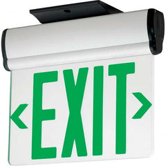 Hubbell Lighting - Illuminated Exit Signs Number of Faces: 1 Letter Color: Green - USA Tool & Supply