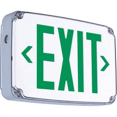 Hubbell Lighting - Illuminated Exit Signs Number of Faces: 2 Letter Color: Green - USA Tool & Supply