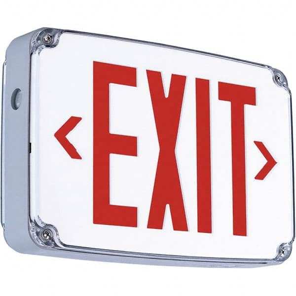 Hubbell Lighting - Illuminated Exit Signs Number of Faces: 1 Letter Color: Red - USA Tool & Supply