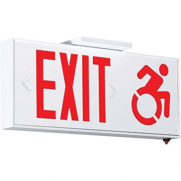 Hubbell Lighting - Illuminated Exit Signs Number of Faces: 1 Letter Color: Red - USA Tool & Supply