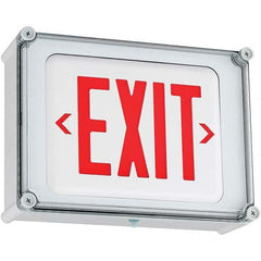 Hubbell Lighting - Illuminated Exit Signs Number of Faces: 1 Letter Color: Red - USA Tool & Supply