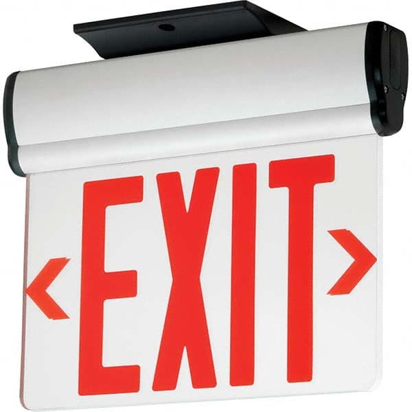 Hubbell Lighting - Illuminated Exit Signs Number of Faces: 1 Letter Color: Red - USA Tool & Supply