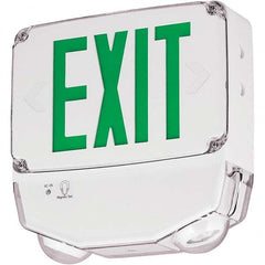 Hubbell Lighting - Illuminated Exit Signs Number of Faces: 2 Letter Color: Green - USA Tool & Supply