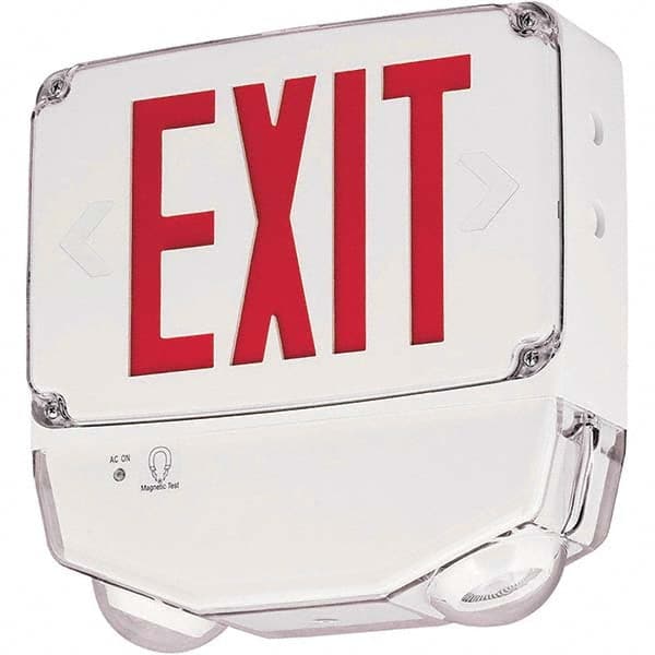 Hubbell Lighting - Illuminated Exit Signs Number of Faces: 1 Letter Color: Red - USA Tool & Supply