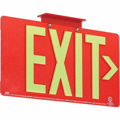 Hubbell Lighting - Illuminated Exit Signs Number of Faces: 1 Letter Color: Photoluminescent - USA Tool & Supply