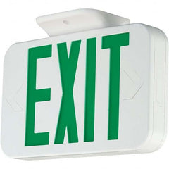 Hubbell Lighting - Illuminated Exit Signs Number of Faces: 1 Letter Color: Green - USA Tool & Supply