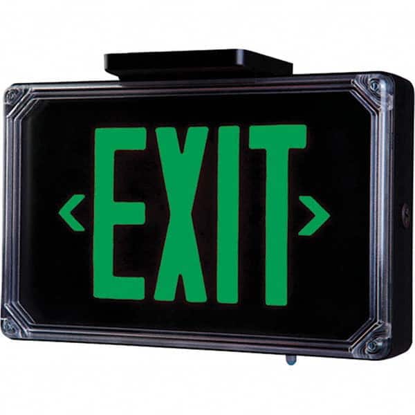 Hubbell Lighting - Illuminated Exit Signs Number of Faces: 2 Letter Color: Green - USA Tool & Supply