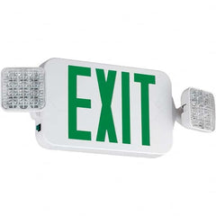 Hubbell Lighting - Combination Exit Signs Mounting Type: Ceiling Mount; Wall Mount Number of Faces: 1 - USA Tool & Supply