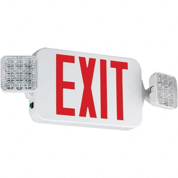 Hubbell Lighting - Combination Exit Signs Mounting Type: Ceiling Mount; Wall Mount Number of Faces: 1 - USA Tool & Supply