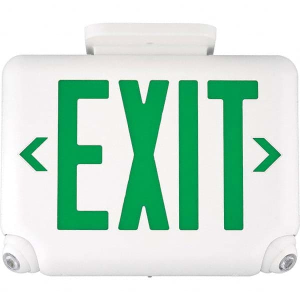 Hubbell Lighting - Combination Exit Signs Mounting Type: Wall Mount; Ceiling Mount Number of Faces: 1 - USA Tool & Supply