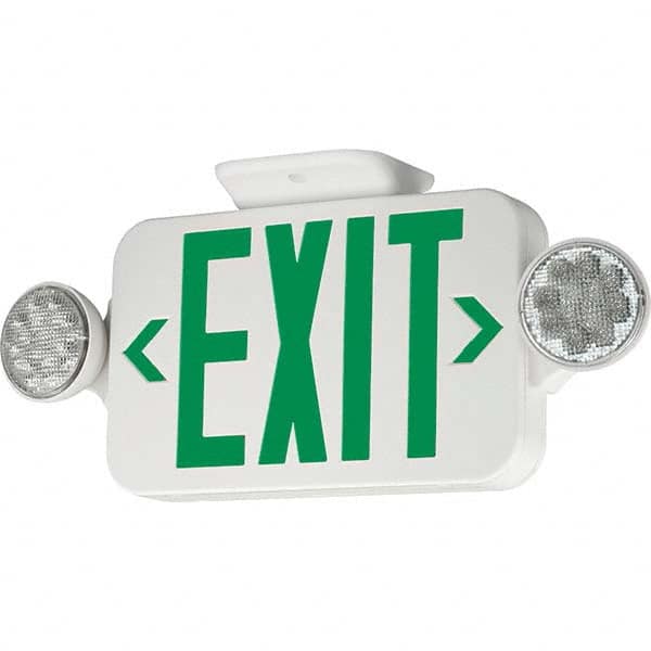 Hubbell Lighting - Combination Exit Signs Mounting Type: Wall Mount; Ceiling Mount Number of Faces: 1 - USA Tool & Supply