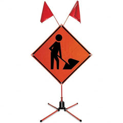 VizCon - Sign Posts & Traffic Sign Accessories Type: Roll-Up Sign Stand Sign Post/Stand Height (Feet): 4 - USA Tool & Supply