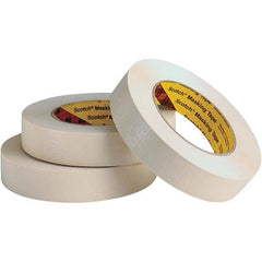 Masking Tape: 96 mm Wide, 55 m Long, 7.6 mil Thick, Tan Crepe Paper, Rubber Adhesive, 28 lb/in Tensile Strength