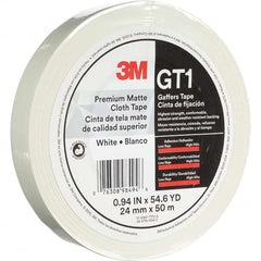 3M - 50m x 24mm x 11 mil White Cotton Cloth Gaffers Tape - USA Tool & Supply