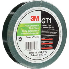 3M - 50m x 24mm x 11 mil Green Cotton Cloth Gaffers Tape - USA Tool & Supply