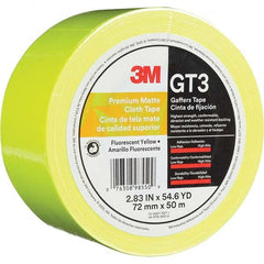 3M - 50m x 72mm x 11 mil Fluorescent Yellow Cotton Cloth Gaffers Tape - USA Tool & Supply