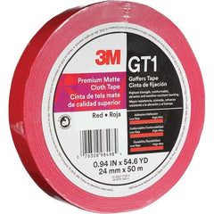 3M - 50m x 24mm x 11 mil Red Cotton Cloth Gaffers Tape - USA Tool & Supply