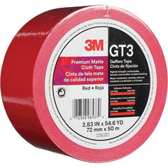 3M - 50m x 72mm x 11 mil Red Cotton Cloth Gaffers Tape - USA Tool & Supply
