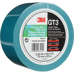 3M - 50m x 72mm x 11 mil Teal Cotton Cloth Gaffers Tape - USA Tool & Supply