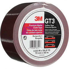 3M - 50m x 72mm x 11 mil Burgundy Cotton Cloth Gaffers Tape - USA Tool & Supply