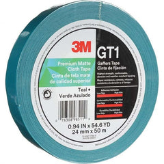 3M - 50m x 24mm x 11 mil Teal Cotton Cloth Gaffers Tape - USA Tool & Supply
