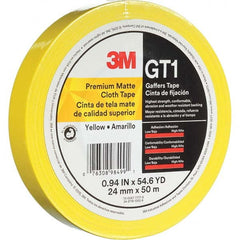 3M - 50m x 24mm x 11 mil Yellow Cotton Cloth Gaffers Tape - USA Tool & Supply