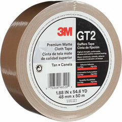 3M - 50m x 48mm x 11 mil Tan Cotton Cloth Gaffers Tape - USA Tool & Supply