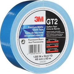 3M - 50m x 48mm x 11 mil Fluorescent Blue Cotton Cloth Gaffers Tape - USA Tool & Supply